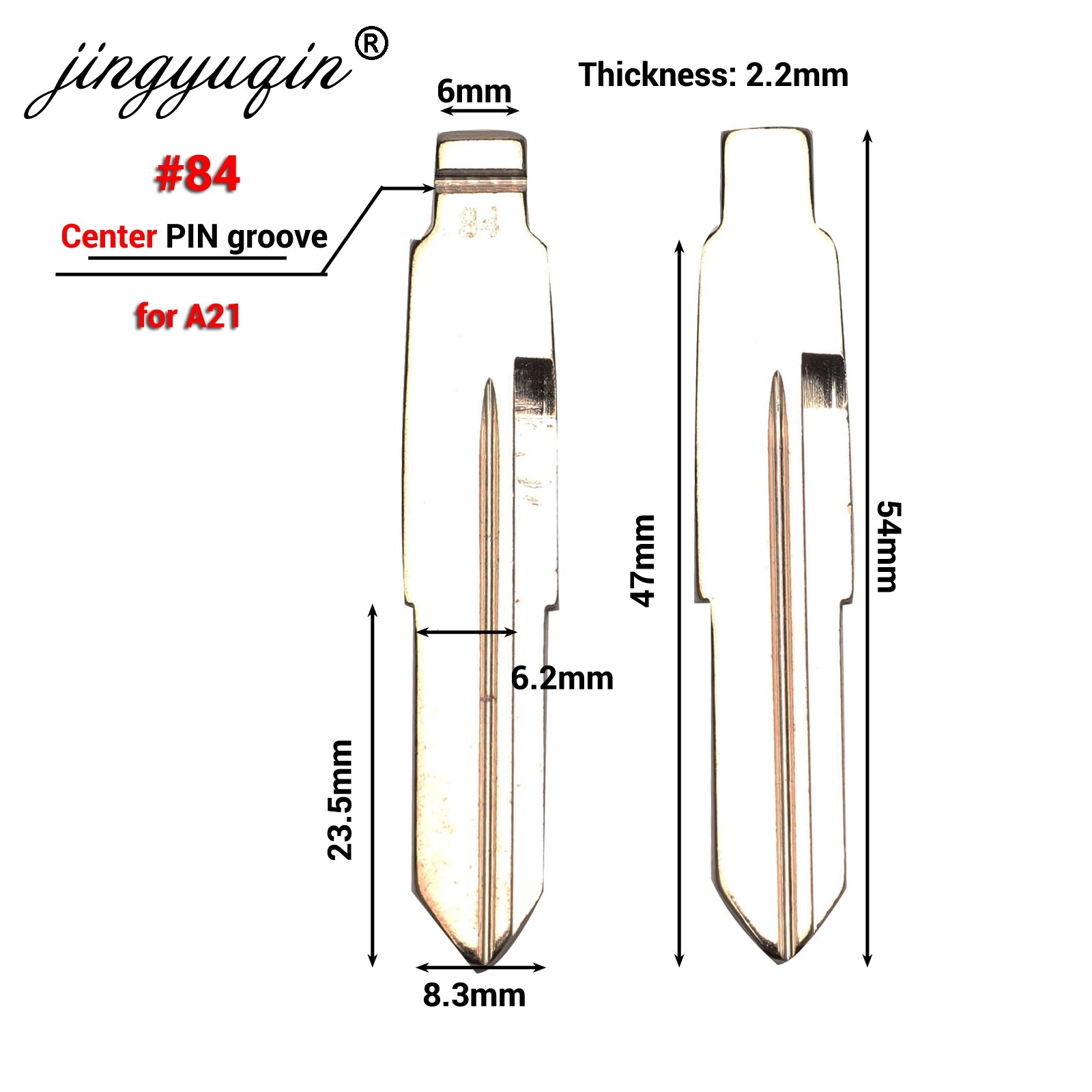jingyuqin Flip KD key Blank for CHERY A3 A5 FULWIN TIGGO E5 A1 COWIN EASTER QQ3 QQ6 A21 S21 43 44 51 55 59 63 78 84 154 blade