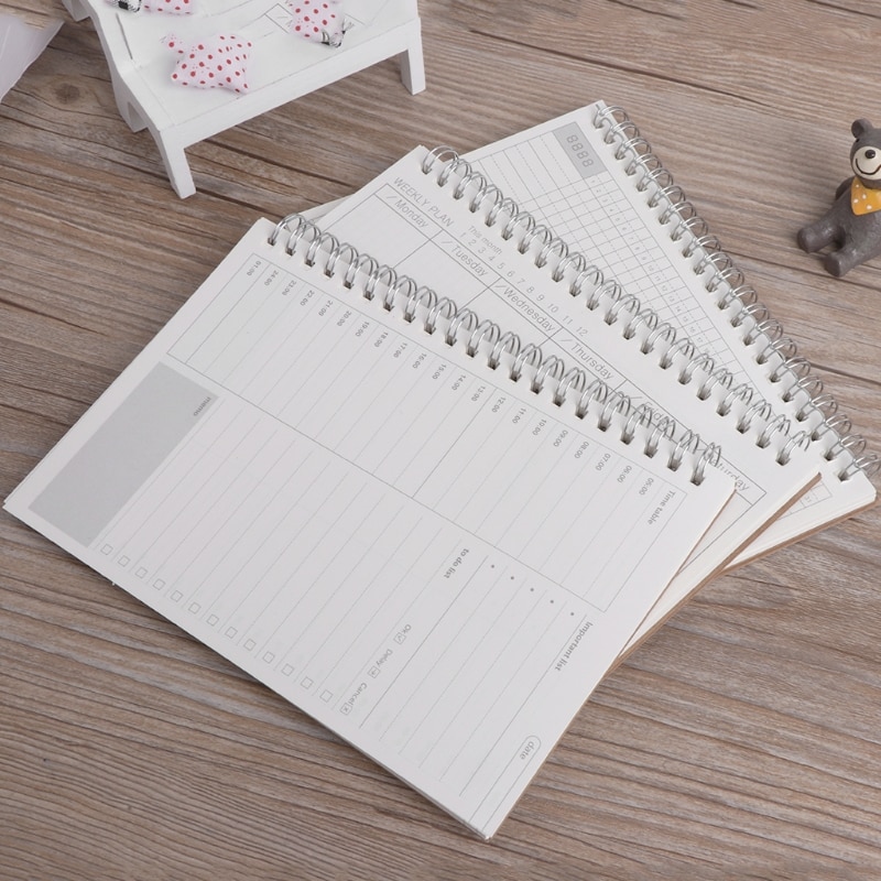 Libro planificador mensual semanal, Agenda Diaria, Agenda en blanco, cuaderno de estudio DIY, papelería de papel ecológica, suministros escolares