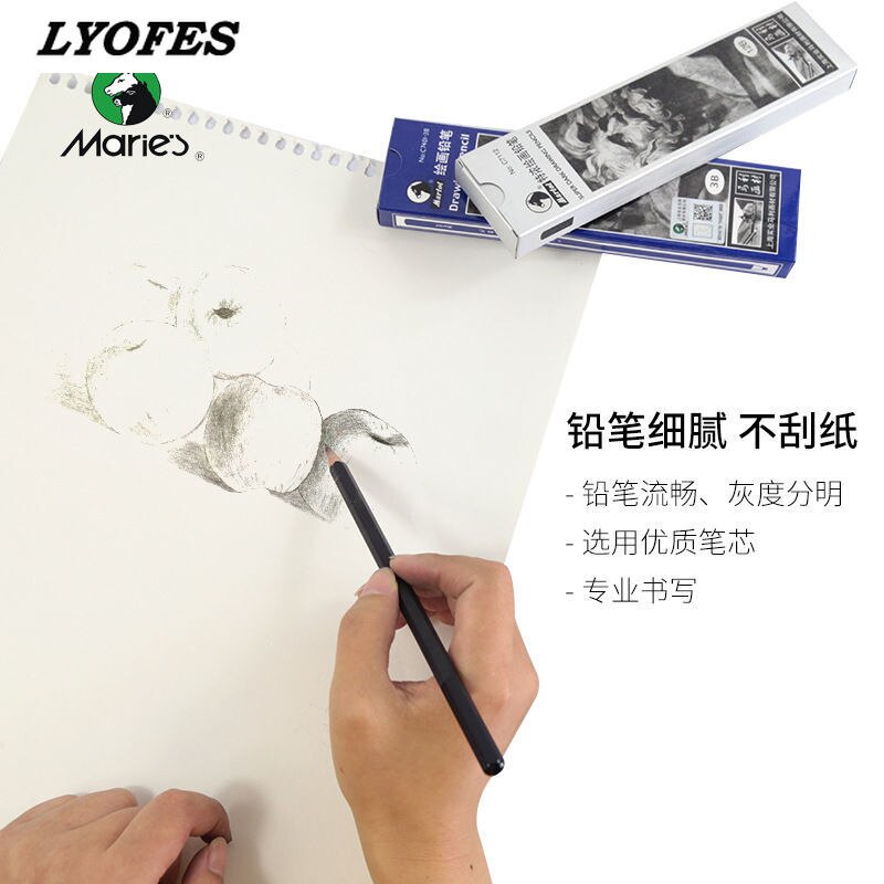 12 pcs/set Sketch Drawing Pencil Set HB 2B 6H 4H 2H 3B 4B 5B 6B 10B 12B 1B Painting Pencils Stationery Supplies