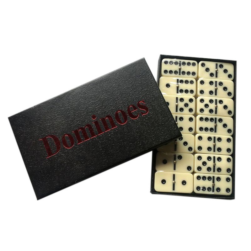 Schaak domino bamboe doos of kartonnen doos casual spel domino's kerstmis verjaardag kinderen volwassenen grappig speelgoed: 2