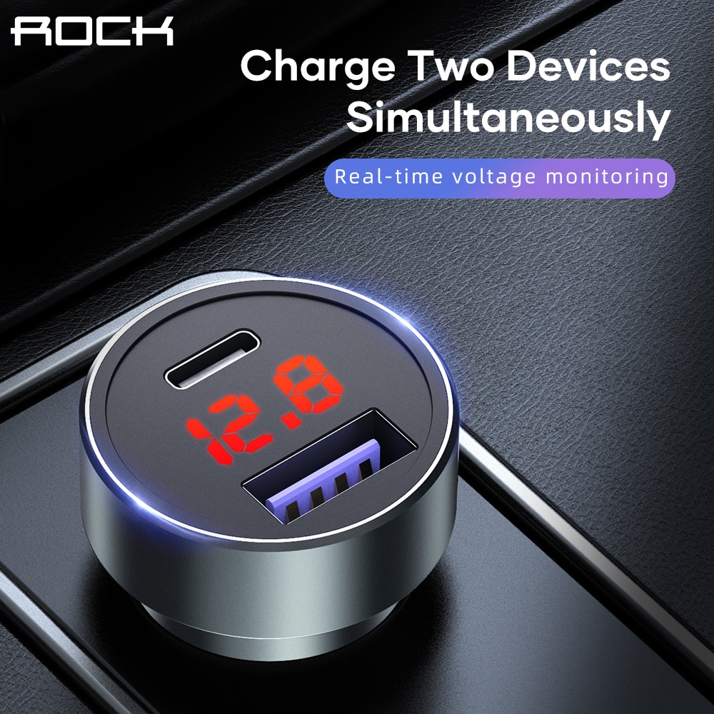 Rock 36W Quick Charge 3.0 Car Charger Voor Iphone Samsung 20W Type C Auto Opladen Voor Huawei Xiaomi mobiele Telefoon Usb Lader