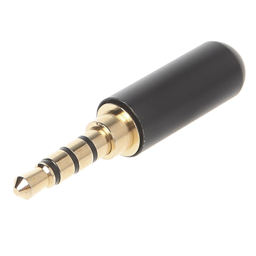 4 Pole 3.5mm Koptelefoon Solderen Jack Mannelijke Hoofdtelefoon Reparatie Jack Kabel Plug Soldeer Adapter: black