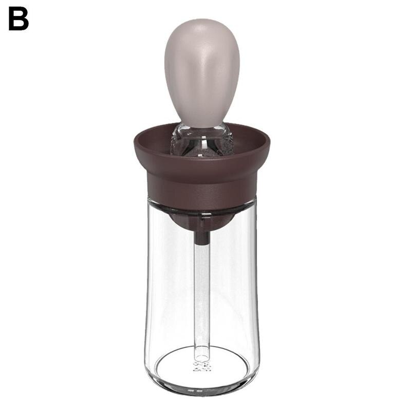 Glass Olive Oil Bottle Measuring Dispenser Bottle Kitchen Cooking Baking Barbecue Baking Vinegar Silicone Pastry Dropper Brush: B