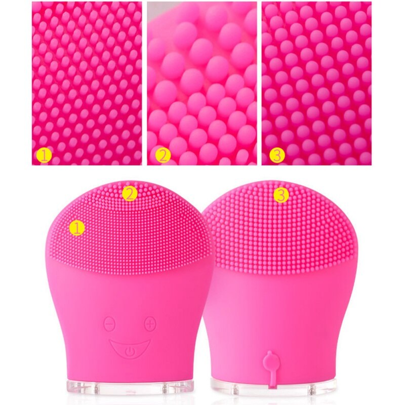 Elektrische gezichtsreinigingsborstel, sonische vibratie mini gezichtsreiniger, massage, vuilverwijdering, diepe poriënreiniging, siliconen massager