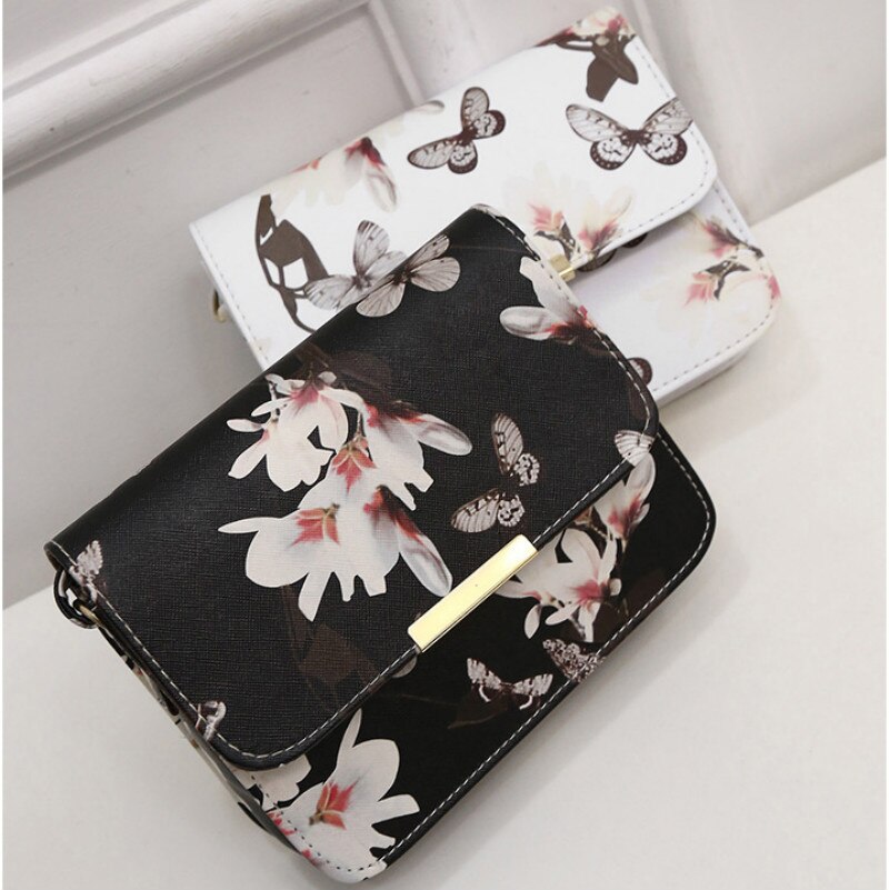 Frauen Floral Leder Schulter Tasche Satchel Handtasche Retro Umhängetasche Berühmte Kupplung Schulter Taschen Bolsa Tasche Schwarz Weiß