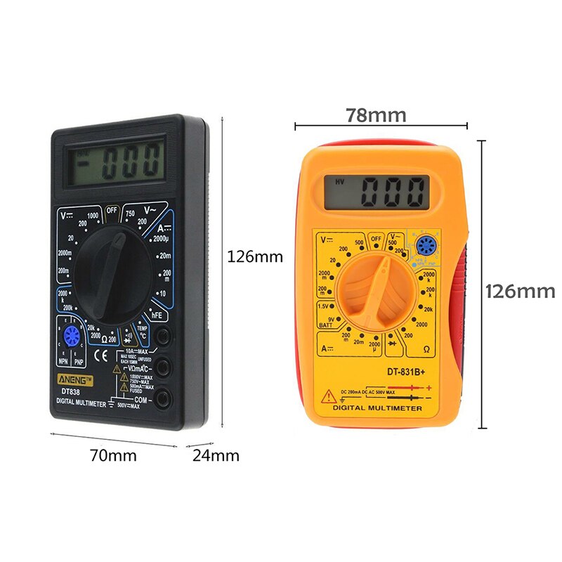 Digital Multimeter Meter Testers Automotive Electrical Transistor Peak Tester Meter Capacitance Meter Measuring Resistance
