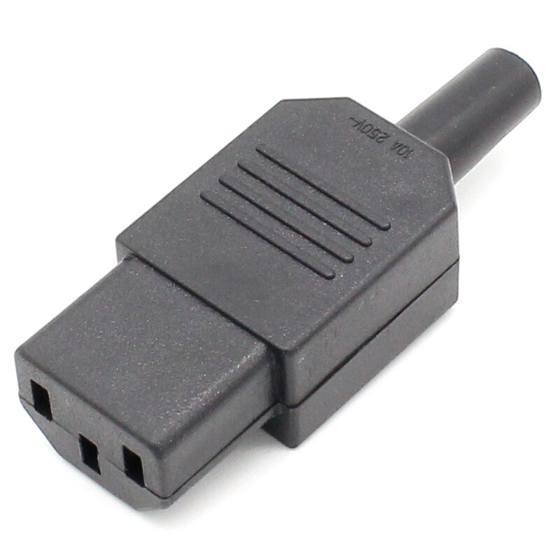 10pcs Price 10A 250V Black IEC C13 female Plug Rewirable Power Connector 3 pin AC Socket