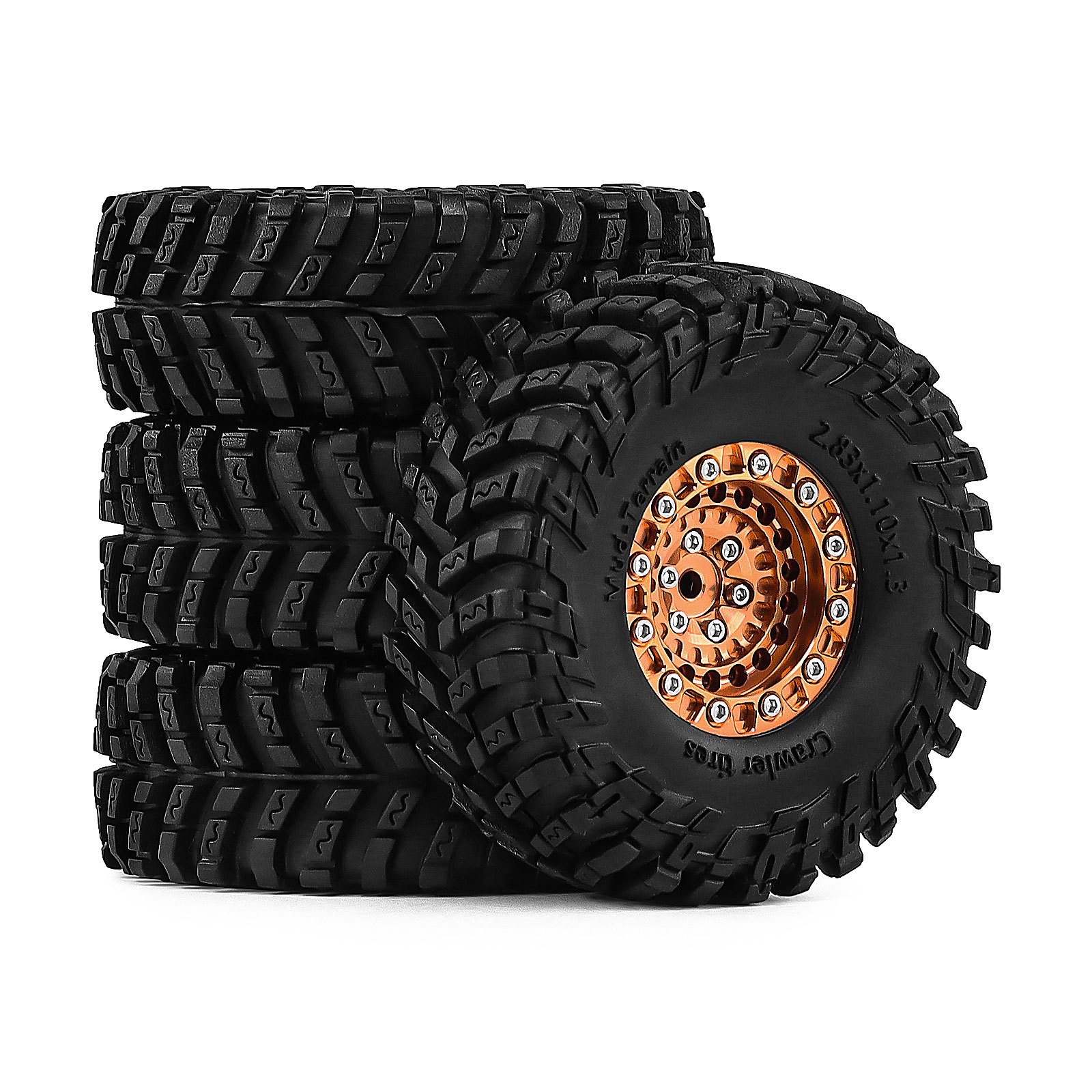 4 stuks 1,3 inch aluminiumlegering beadlock velgen, metalen wielnaaf voor 1/18 TRX4M 1/24 SCX24 FCX24 RC crawler auto upgrade onderdelen: Oranje