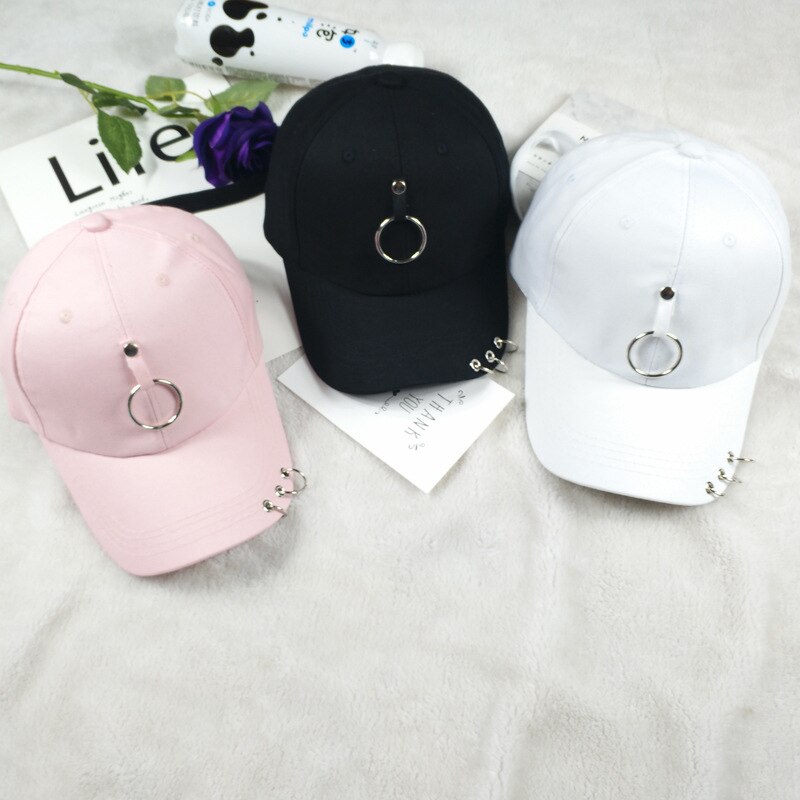 Papa hoed piercing ring baseball pet punk hiphop petten katoen volwassen casual effen verstelbare unisex petten snapback