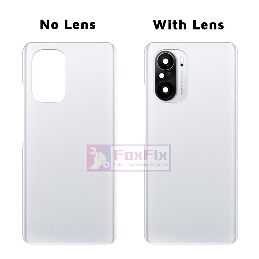 Zonder Logo Voor Xiaomi Poco F3 Batterij Cover Terug Glas Achterpaneel Behuizing Deur Case Met Camera Glas Lens Vervanging + Sticker