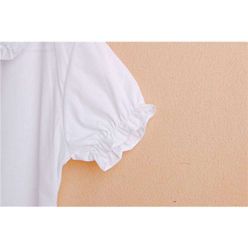 BEKE MATA camicetta bianca per ragazze 2022 estate fiore girare verso il basso colletto scuola adolescente vestiti per ragazze camicie per bambini manica corta