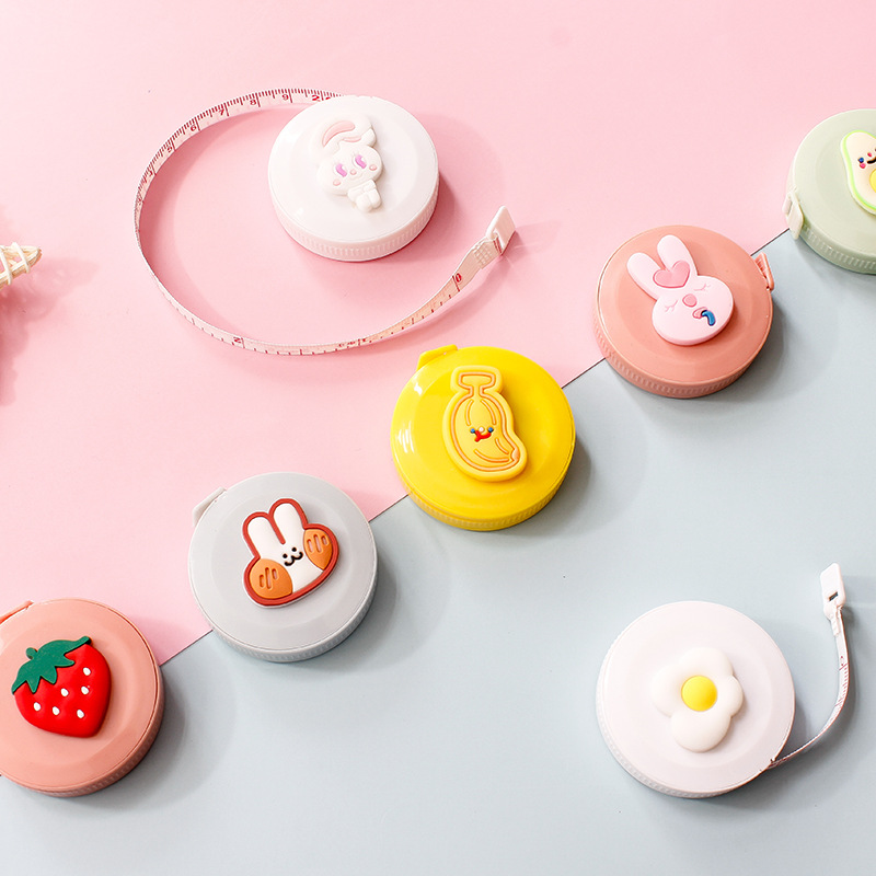 12PCs Stationery Cartoon Tape Measure Cute 1.5M Feet Double Size Measuring Scale Measurements Tape Measure Set