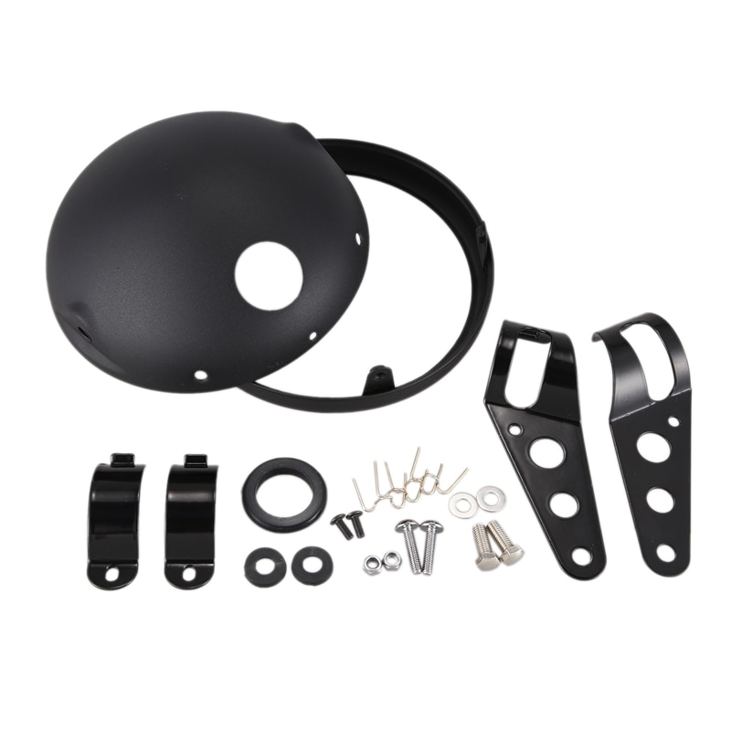 7 Inch Zwarte Koplamp Behuizing Universele Motorfiets Koplamp Montage Beugel Verstelbare Led Koplamp Beugel: Default Title
