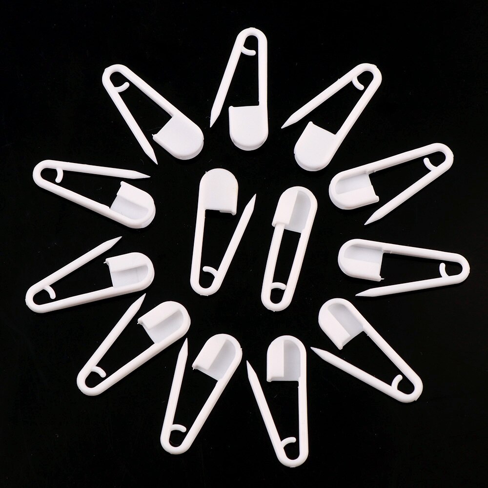 100 stks/set Veiligheid Plastic Tag Pin Zwart Wit Effen Kleur Fastener Clips Breien Stitch Marker Tag DIY Label Kaart Hangtag pins