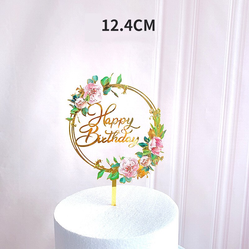 Joyeux anniversaire gâteau Topper acrylique lettre décoration de gâteau fournitures de fête joyeux anniversaire noir gâteau décorations: A2
