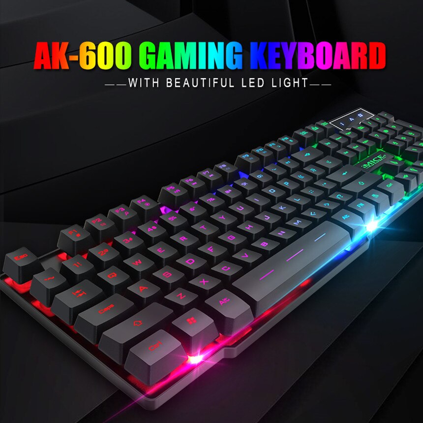iMice Gaming Keyboard Imitation Mechanical Keyboard with Backlight Russian Gamer Keyboard Wired USB Game keyboards for Computer