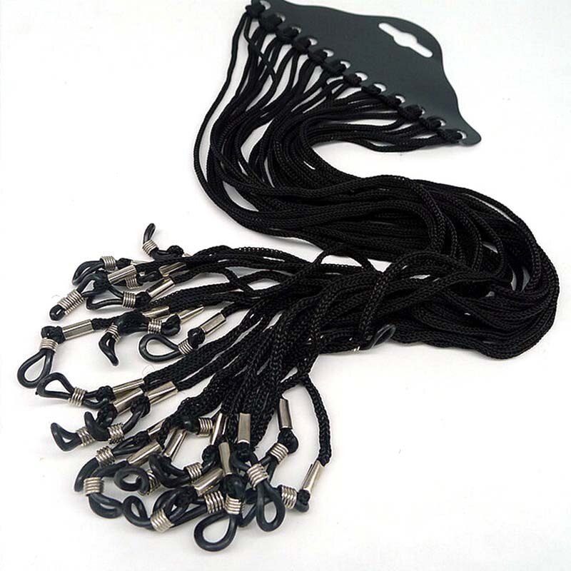 1/12 Stks/partij Bril String Zwart Nylon Koord Lenzenvloeistof Houder Zonnebril Eyewear Bril Neck String Strap