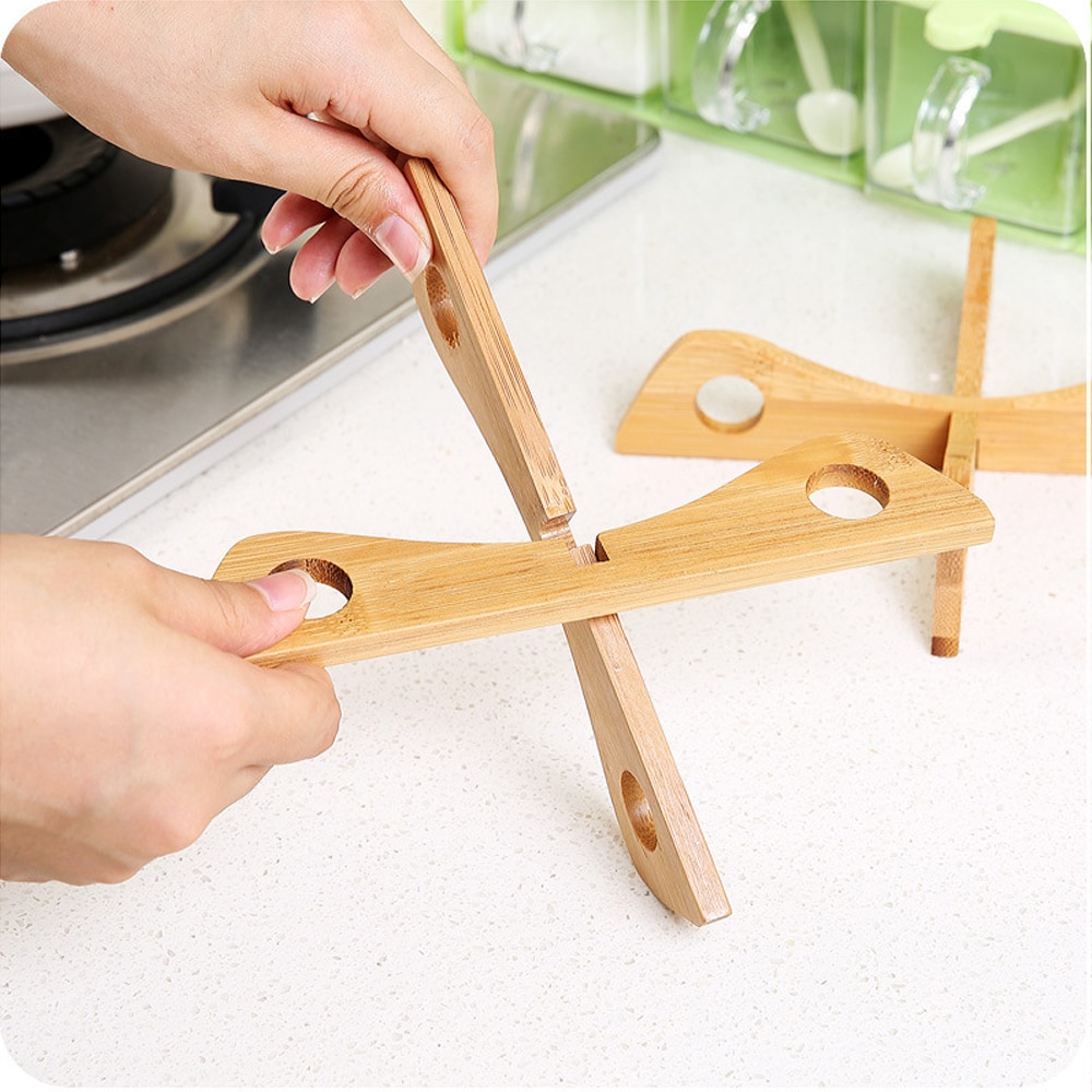 Tablett Gestell Abnehmbare Holz Tisch matt Küche Topf Wärme Isolierte Kühlung Gericht Topflappen Gerät Halfter Küche Gerät Werkzeuge