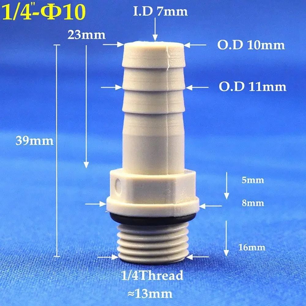 Plastikowe złącze węża 6/8/10/12mm ogon kolczasty 1/4 "1/8" BSP gwint zewnętrzny POM złącze pagody złącze adapter złącza rurowe: dębnik