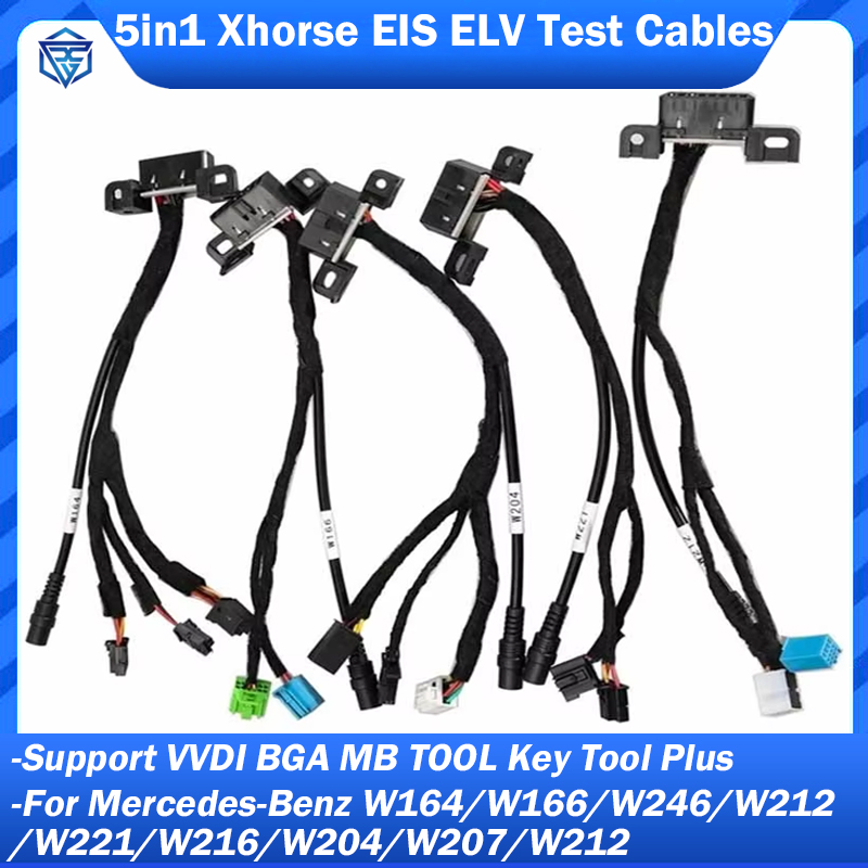 NUOVO 5in1 Xhorse EI ELV Cavi di Prova per Mercedes-Benz Funziona con VVDI MB BGA attrezzo EIS ELV test Cavo Chiave di Rilevamento VVDI Strumento Chiave: Rosso