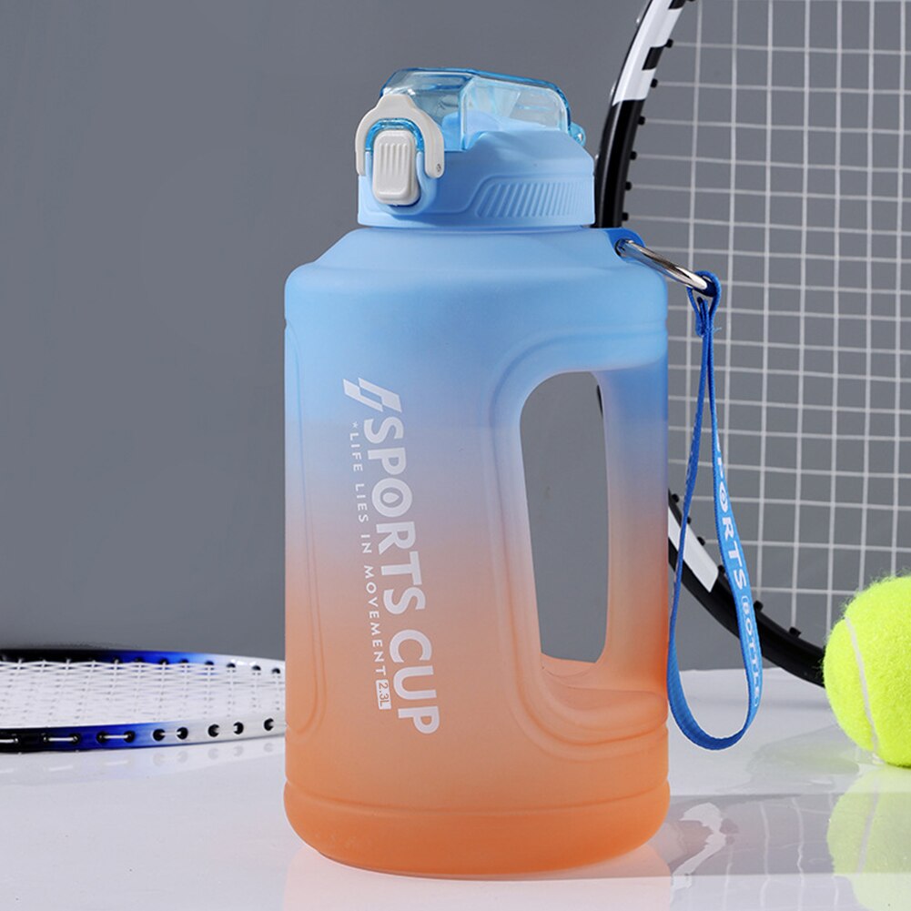 Botella de agua de gran capacidad para Fitness, vaso de plástico para entrenamiento, gimnasio al aire libre, 2,3 litros