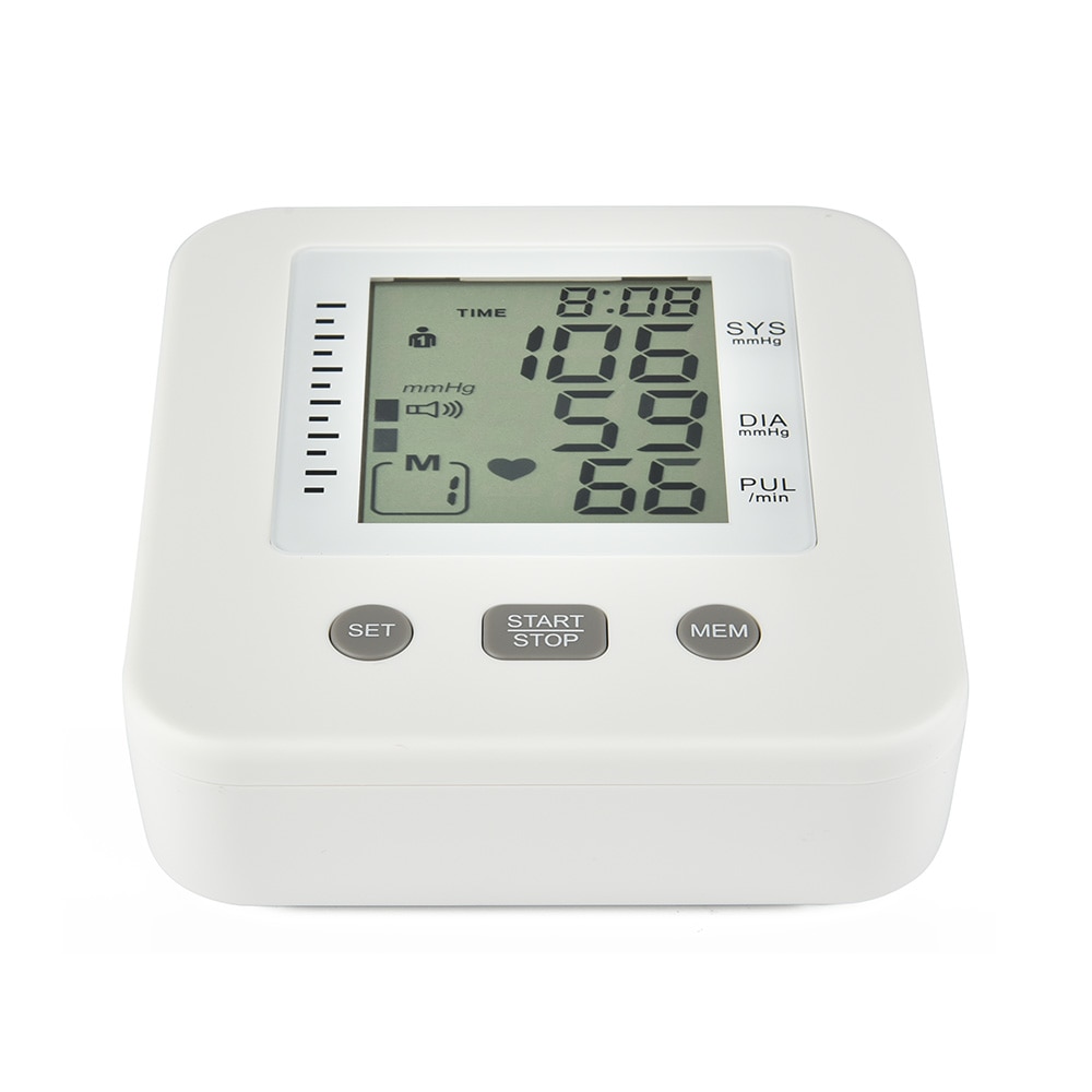 Electric Upper Arm Blood Pressure Monitor Digital Heart Beat Rate Pulse Meter Voice Alarm Automatic Blood Pressure Tonometer