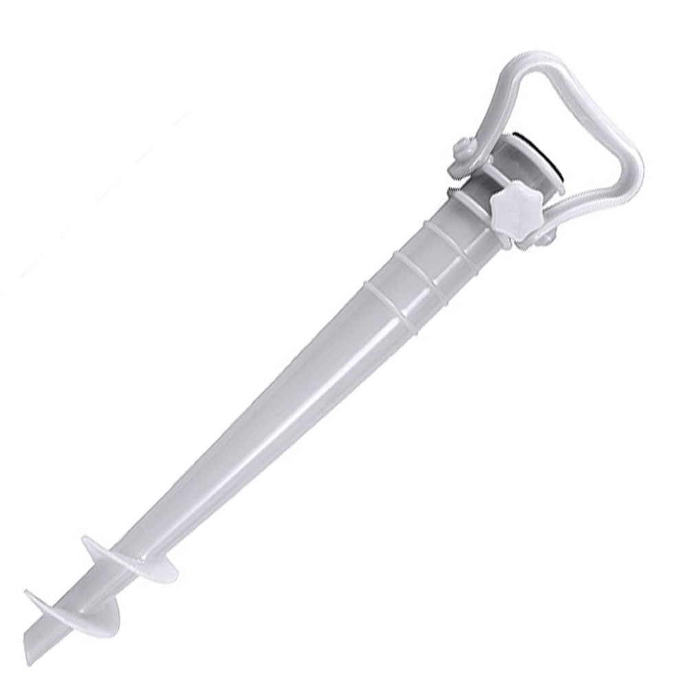 1PC Sun Beach Umbrella Stand Beach Garden Patio Sun Umbrella Holder Parasol Ground Earth Ground Anchors Spike Stand Holder: White