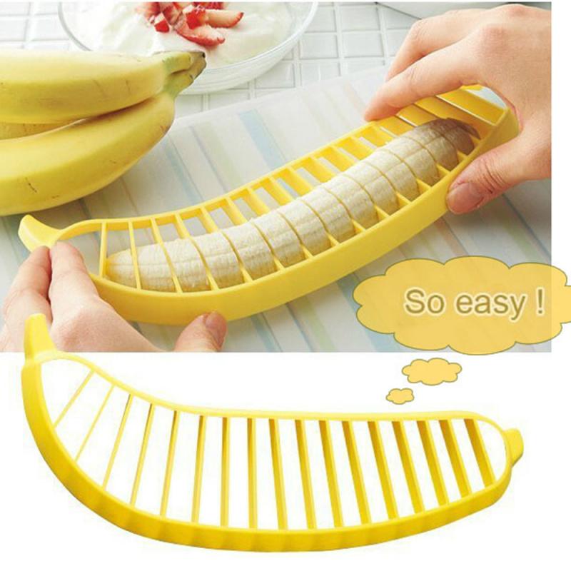 Keuken Gadgets Plastic Banana Slicer Cutter Fruit Groente Gereedschap Salade Maker Koken Gereedschap