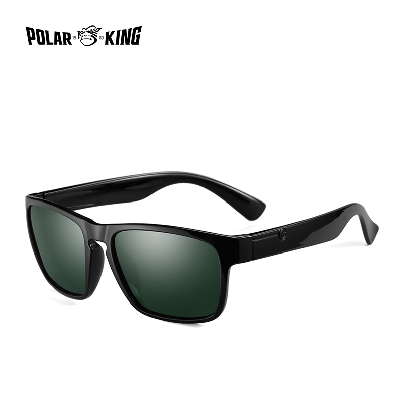 POLARKING, gafas de sol polarizadas para hombres, gafas de sol de plástico, gafas de sol cuadradas a la para hombres, gafas de sol de viaje: Verde