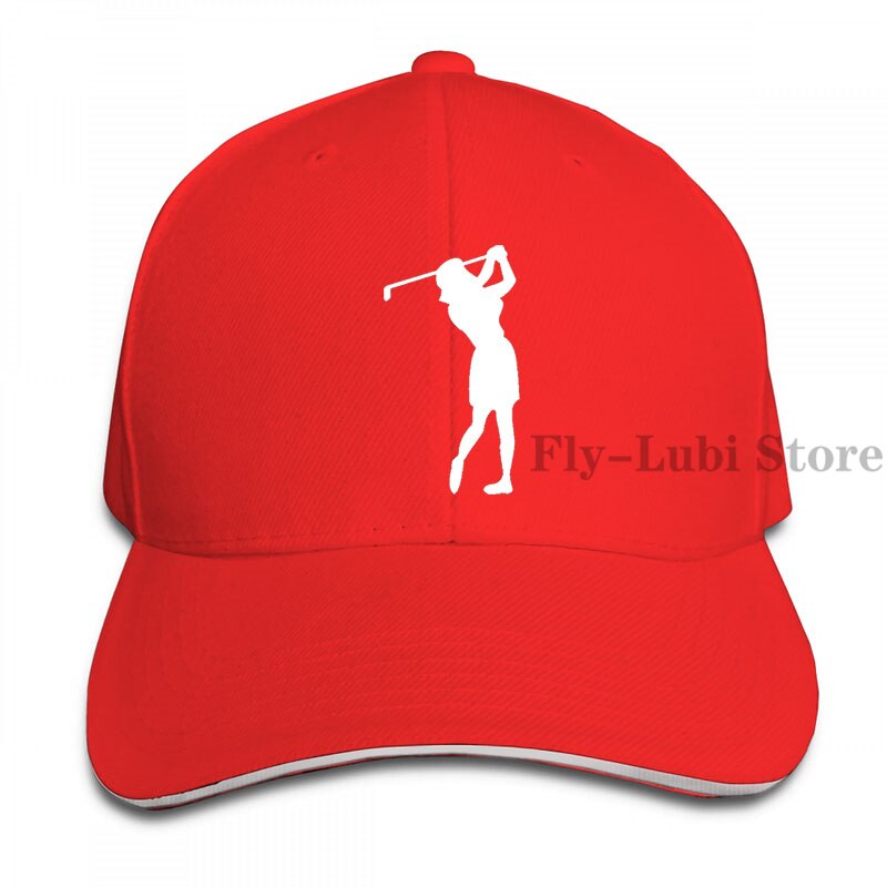 Woman Golfer Girl Women Female Chooose Baseball cap men women Trucker Hats adjustable cap: 1-Red