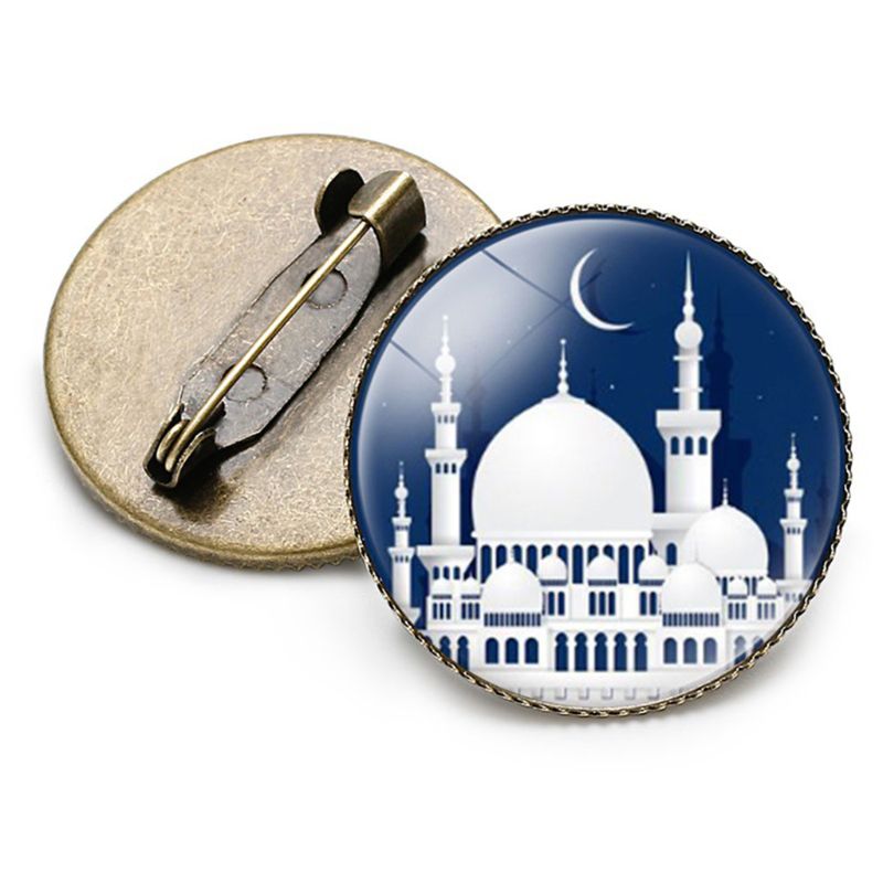 Metaal Glas Broche Vrouwen Charmant Kraag Pin Badge Moslim Islam Allah Sieraden Accessoires: 11