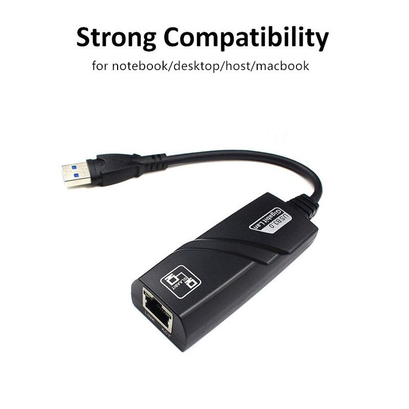 USB 3.0 Gigabit Ethernet Network Card RJ45 Lan Adapter 10/100/1000 Mbps Ethernet Converter For Laptop PC