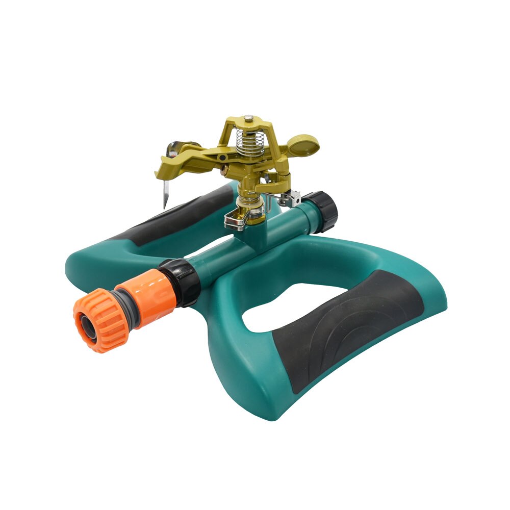 Aspersores rotativos de Metal para césped y jardín, rociador automático de 360 grados para granja, agua de riego con soporte de boquilla: D