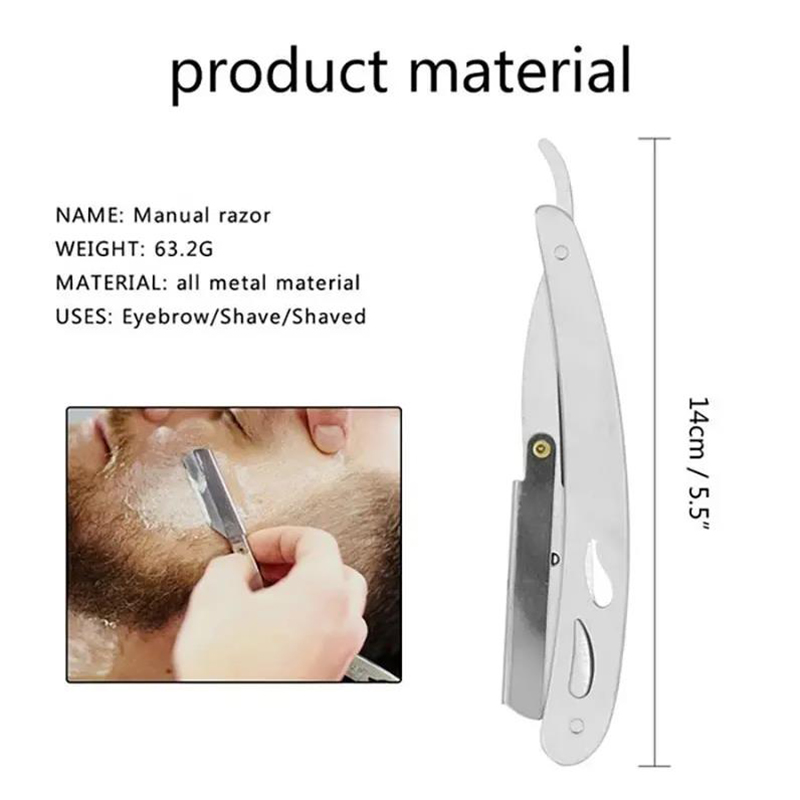 Old style shaver, manual men's shaver, washable stainless steel hairdressing and shaving razor