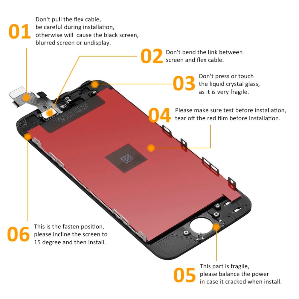 AAA For iPhone 5 5s 5c 6 6 Plus Display LCD Touch Screen Digitizer Assembly Replacement For iPhone 6 Screen+tempered glass+Tools