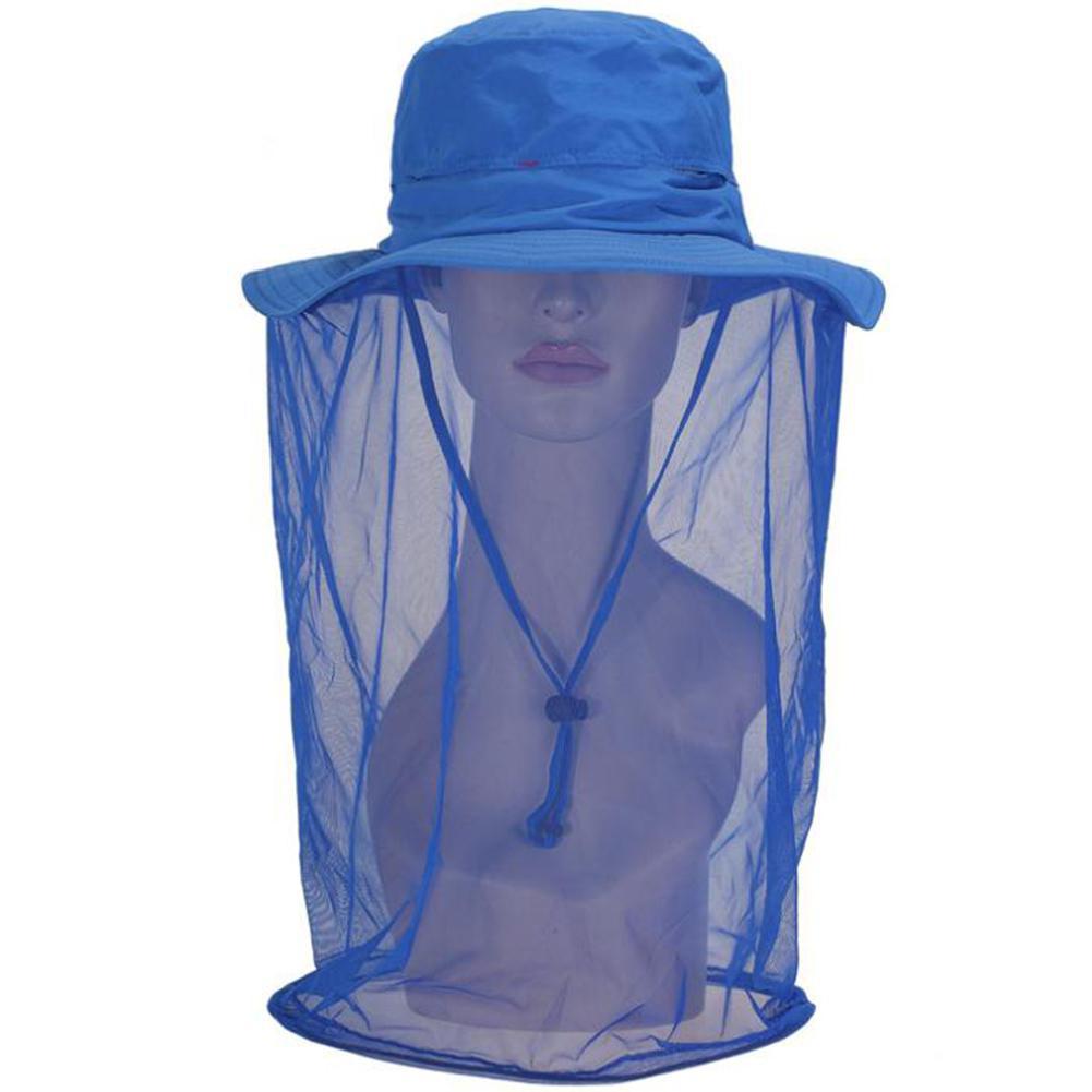 Unisex Outdoor Anti-muggen Masker Vissen Hat met Head Net Mesh Gezicht Bescherming