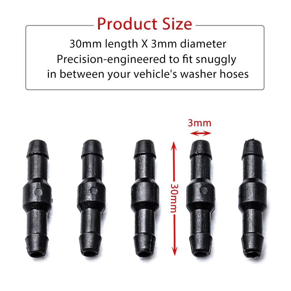 Windshield Washer Hose Connector Universal Windshield Wiper Hose Connector Pack of 10