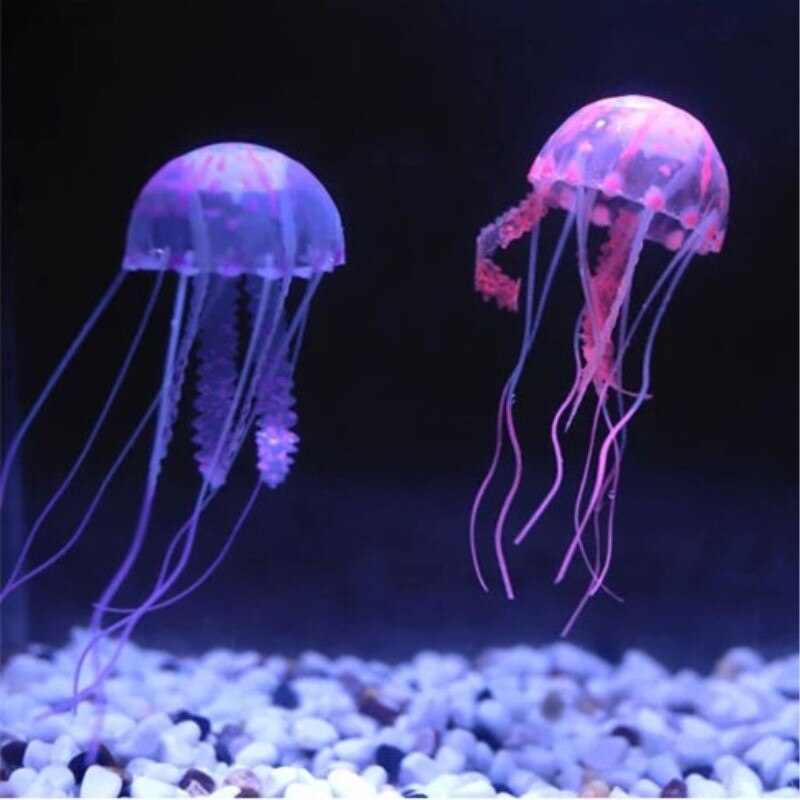 Efeito de incandescência artificial jellyfish aquarium decoração subaquática planta viva ornamento luminoso paisagem aquática