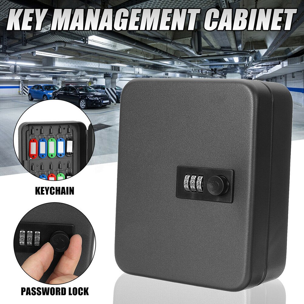 Lockable Office Indoor Outdoor Resettable Code Combination Lock Organizer Car Key Safe Box Wall Mounted Password Home Metal