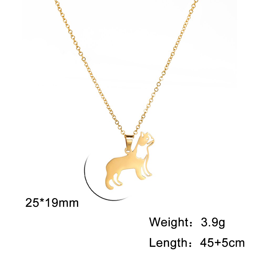 Unift Collier en acier inoxydable avec chat tacheté pour femme, breloques en forme d&#39;animal, ras du cou, bijoux de fiançailles pour amoureux: Gold