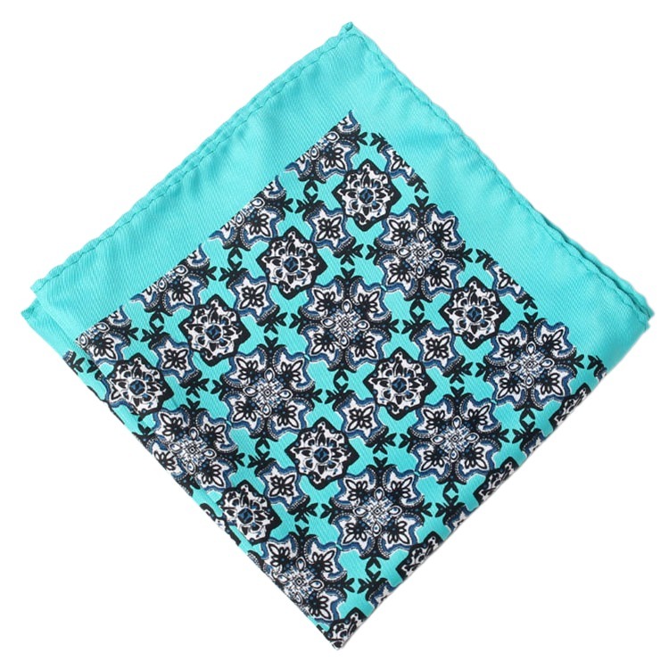 Pañuelo cuadrado de seda de rayón para hombre, pañuelo de Cachemira con estampado de lunares, Floral, a la , clásico, para de boda, 32cm: 7