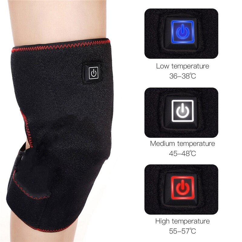 USB Erhitzt Warme Knie Pad Klammer wickeln Schmerzen Linderung Wiederaufladbare Knie Heizung Unterstützung Klammer Elektrische Massagegerät Einstellbare Temperatur