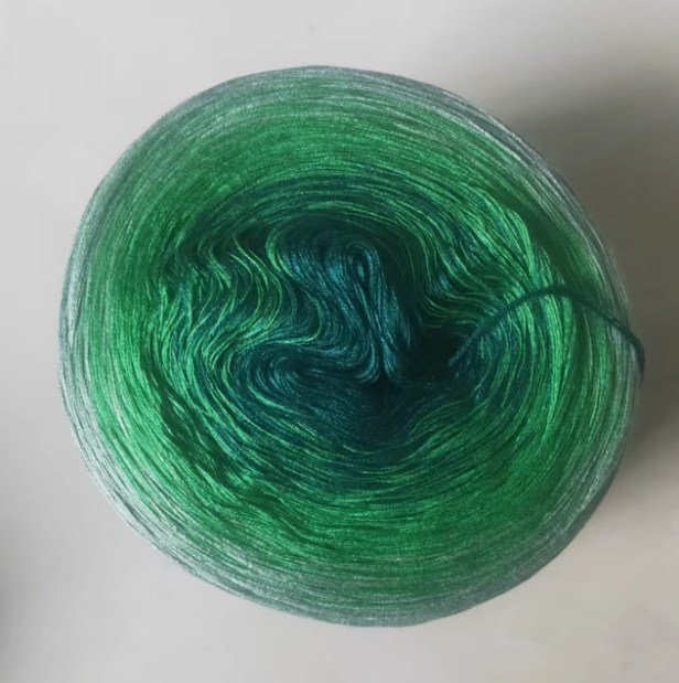 300g Rainbow Gradient Color Cake Yarn Organic Cotton Blend Yarn Segmented splicing line DIY Scarf Shawl Skirt Wool Yarn Crochet: Ivory