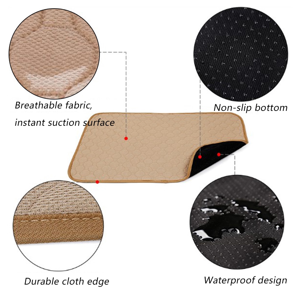 Waterdichte puppy trainingsmat, wasbare honden- en kattenplasmat, hondenplasmat voor honden- en kattentoilet, kattenbak, schoon, herbruikbaar