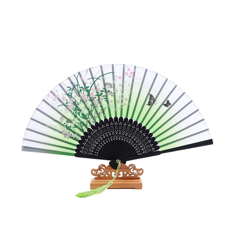 Mini Hand Ventilator Draagbare Zijde Vouwen Fan Chinese Vintage Stijl Home Decoratie Ornamenten Ambachten Bruiloft Dans Accessoires