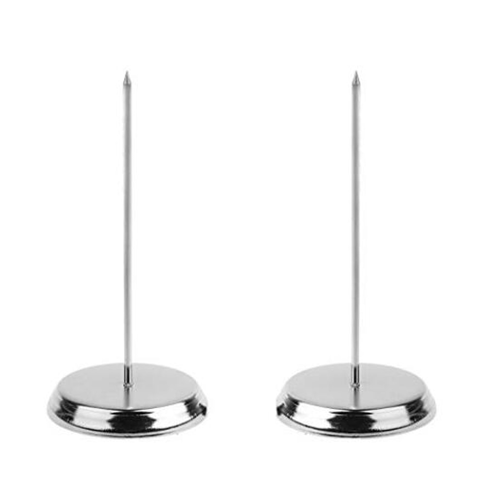 Xrhyy 2 stk sølv farge skrivebord rett stang papirholder pigg pinne kvitteringer sjekk regning gaffel seddel gaffel for restaurant bar kontor