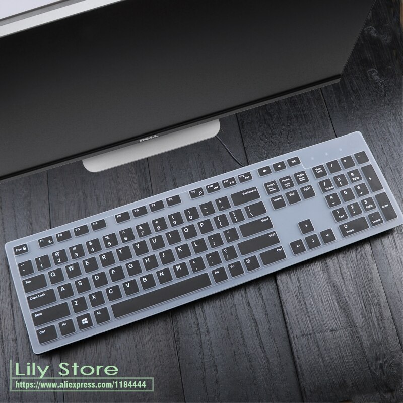 Tastatur Abdeckung haut Schutz für Dell KM636 Drahtlose Tastatur & Dell KB216 Verdrahtete Tastatur Wasserdichte Protector Haut: black