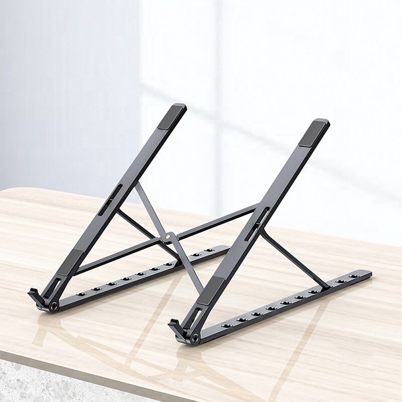 Ergonomic Foldable Portable Adjustable Laptop Tablet Stand Laptop Holder Riser Computer Stand For Computer Laptop Tablet Stands: gray
