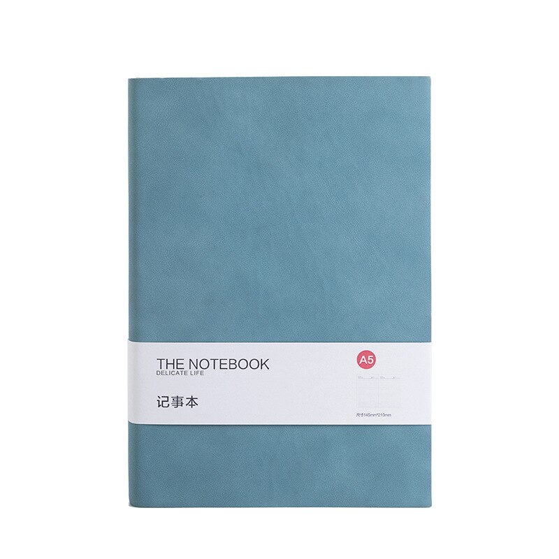 Notebook Business Thickened A5 Soft Leather Conference High-grade Exquisite Work Notebook Office Retro: Phycogreen / A5-260P-210X145mm