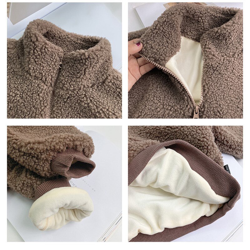 Peuter Kids Dikker Warme Pluche Jas Herfst Winter Jongens Losse Trui Mode Fleece Trui Voor Baby Jongens